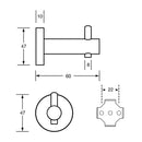 Metlam Robe Hook Concealed Screw Fix Satin Stainless Steel - image 2