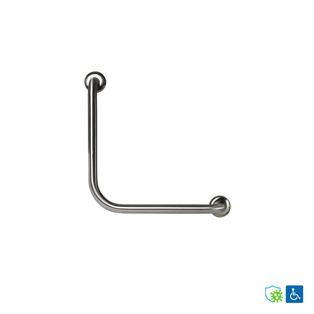 Metlam 90 Degrees Ambulant Grab Rail 450x450mm Antimicrobial Coated