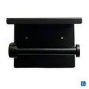 Metlam Single Toilet Roll Holder with Shelf Top Matt Black