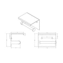 Metlam Single Toilet Roll Holder with Shelf Top Satin Stainless Steel - image 2