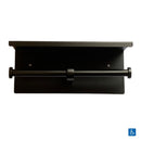 Metlam Double Toilet Roll Holder with Shelf Top Matt Black