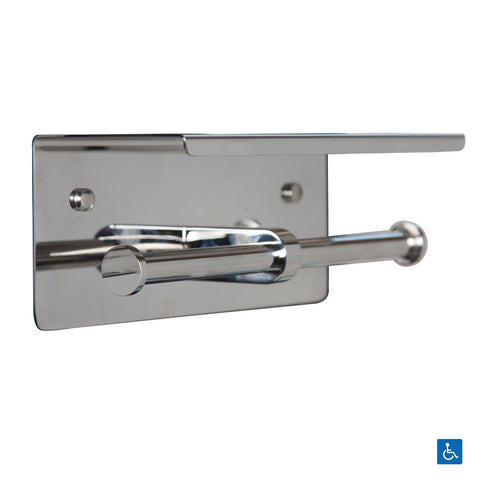 Metlam Double Toilet Roll Holder with Shelf Top Stainless Steel - image 5