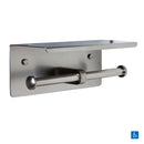 Metlam Double Toilet Roll Holder with Shelf Top Polished Stainless Steel - image 5