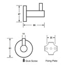 Metlam Hat and Coat Hook 47x51x65mm Matt Black - image 2