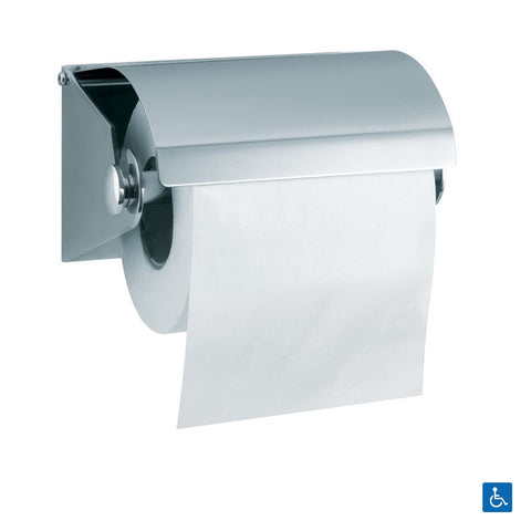 Metlam Single Toilet Roll Holder with Hood Polished Stainless Steel