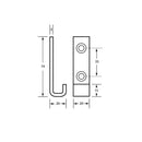 Metlam Hat and Coat Hook 20x74x20mm Satin Stainless Steel - image 2