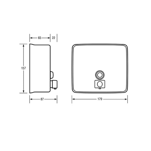 Metlam Square Button Pump Soap Dispenser 157x179x87mm Satin Stainless Steel - image 2