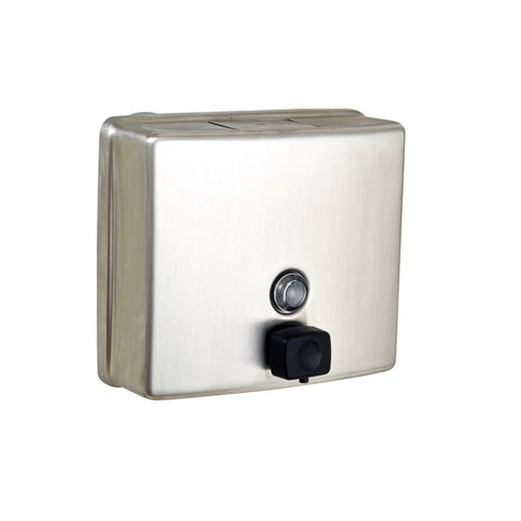 Metlam Square Button Pump Soap Dispenser 157x179x87mm Satin Stainless Steel