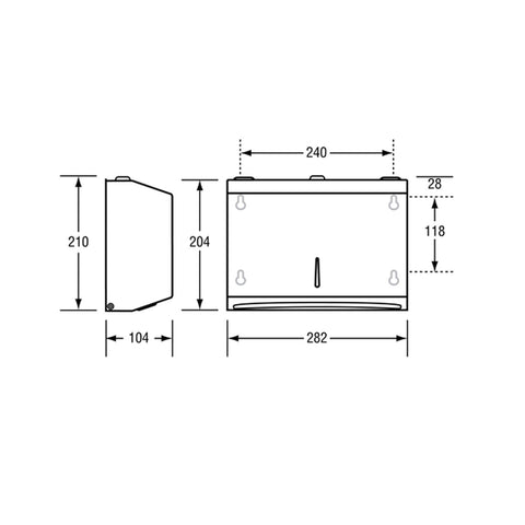 Metlam Paper Towel Dispenser Concealed Fix 210x282x104mm White Powder Coat - image 2