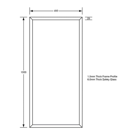 Metlam Framed Mirror 450x1000mm Designer Black - image 2