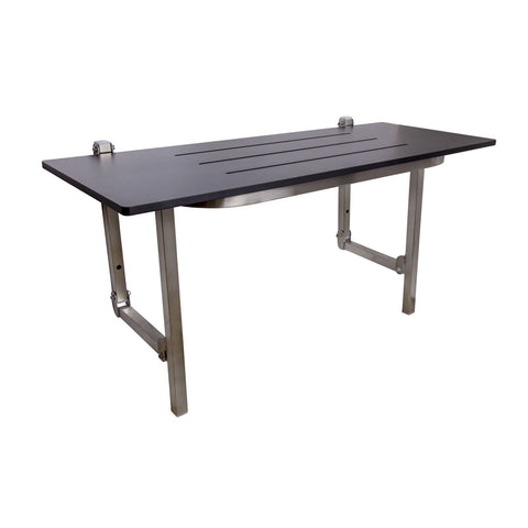 Metlam Folding Shower Seat in Compact Laminate Satin Stainless Steel