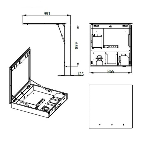 Metlam Integrated Mirror Cabinet with Soap & Paper Towel Dispenser & Hand Dryer - image 3