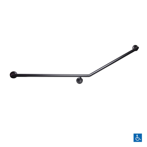 Metlam Grab Rail 30 Degree Side Wall 840x700mm Black Right Hand - image 5