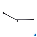 Metlam Grab Rail 30 Degree Side Wall 840x700mm Black Right Hand