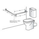 Metlam Grab Rail and Back Rest Flush Mount Side Wall Right Hand 840x700mm Satin Stainless Steel - image 2