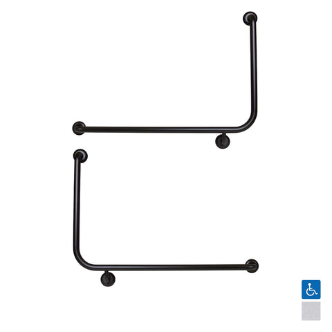 Metlam Side Wall Grab Rail 90degree Left Hand Matt Black - image 2