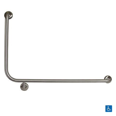 Metlam Side Wall Grab Rail 90degree Left Hand Satin Stainless Steel - image 5