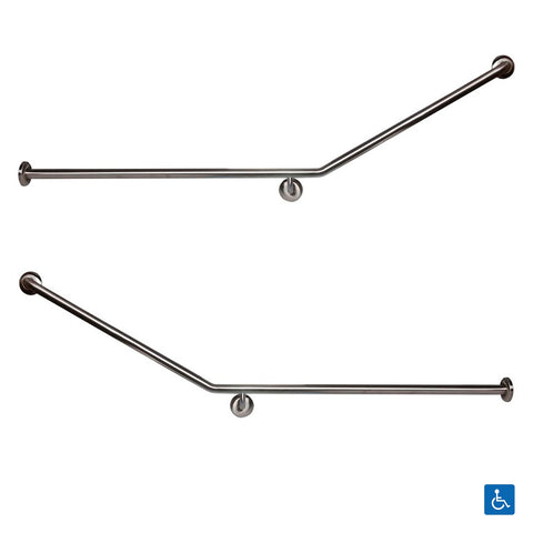 Metlam Rear/Side Wall Grab Rail 30degree Left Hand Satin Stainless Steel - image 2