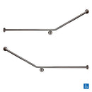 Metlam Rear/Side Wall Grab Rail 30degree Left Hand Satin Stainless Steel - image 2