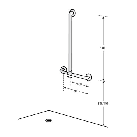 Metlam Universal Sliding Shower Rail Satin Stainless Steel - image 2
