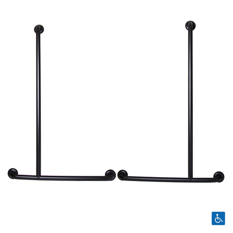 Metlam Offset Shower Grab Rail Left Hand Matt Black