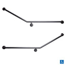 Metlam Grab Rail 30 Degree Side Wall 840x700mm Black Right Hand - image 2