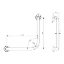 Metlam 90 Degrees Ambulant Grab Rail 450x450mm Matt Black - image 3