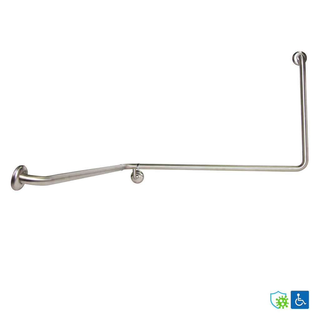 Metlam Wrap Around Grab Rail Left Hand Antimicrobial Coated