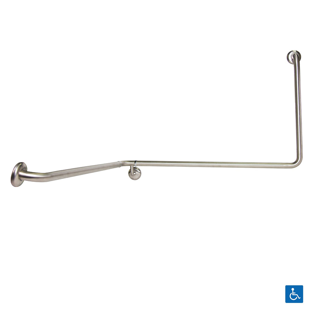Metlam Wrap Around Grab Rail Left Hand Satin Stainless Steel