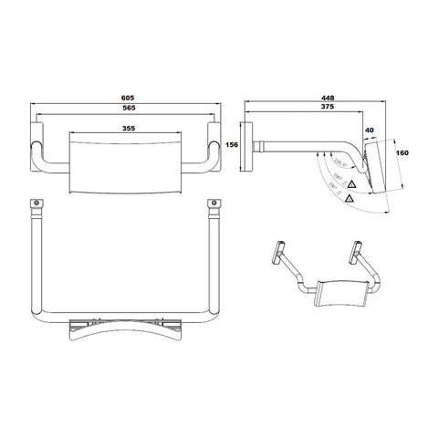 Metlam Vandal Proof Curved Rail Backrest Antimicrobial Coated - image 3