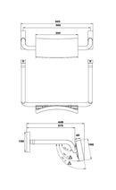 Metlam Vandal Proof Straight Rail Backrest Antimicrobial Coated - image 3