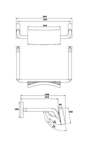 Metlam Vandal Proof Straight Rail Backrest Satin Stainless Steel - image 2