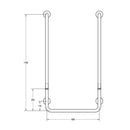 Metlam Modular U-Shaped Grab Rail 1100mm Satin Stainless Steel - image 2