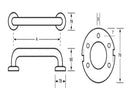 Metlam Straight Grab Rail 1500mm Satin Stainless Steel - image 3