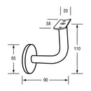 Metlam Concave Hand Rail Bracket Mount Satin Stainless Steel - image 2