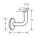 Metlam Hand Rail Bracket Flat Top - image 4