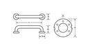 Metlam Straight Grab Rail Antimicrobial Coated 600mm - image 3