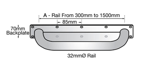 Metlam Anti-Ligature Straight Grab Rail 900mm - image 3