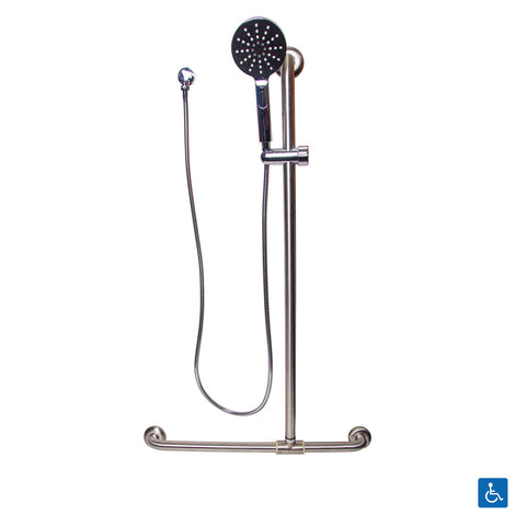 Metlam Universal Sliding Shower Rail Kit Satin Stainless Steel