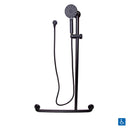 Metlam Offset Shower and Grab Rail Kit Right Hand Matt Black