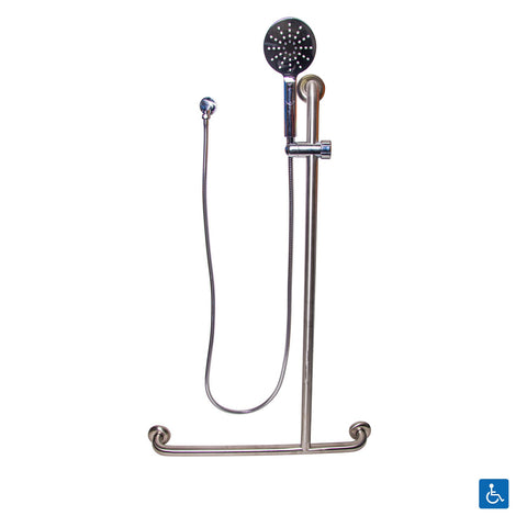 Metlam Offset Shower and Grab Rail Kit Left Hand Satin Stainless Steel - image 5
