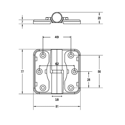 Metlam Moda Gravity Hinge Concealed Fix Satin Chrome Plate Left Hand - image 3