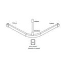 Metlam Modular L Bend Shower Curtain Track System 1600x1600mm - image 2