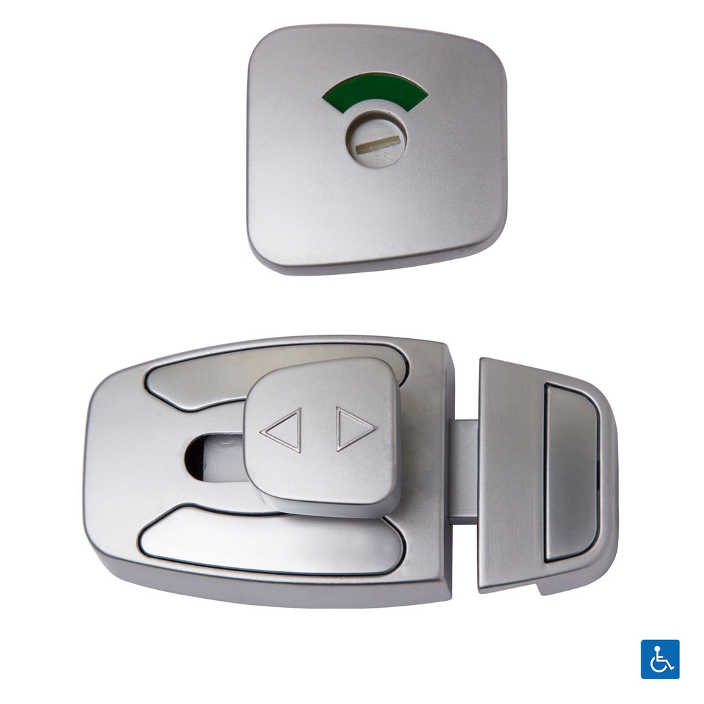 Metlam Sera Slide Lock and Emergency Release Indicator Set Satin Chrome Plate