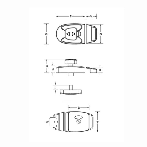 Metlam Sera Slide Lock and Emergency Release Indicator Set Black - image 3