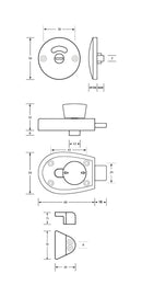 Metlam Xcel Slide Lock and Indicator Set Concealed Fix Concealed Screw Fix Matt Black - image 2