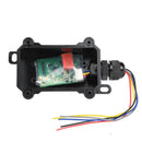 Electronic control box with wiring on a white background