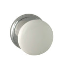 NIDUS CUPBOARD KNOB WHITE WITH POLISHED CHROME BACKPLATE CCKWHC - primehardware
