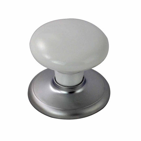 NIDUS Corona Door Knob Passage Set No Latch | 3 Finishes - White Satin Chrome