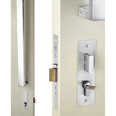 NIDUS OZI-4 Mortice Lock Pull Handle Set | 4 Finishes - Polished Stainless Steel